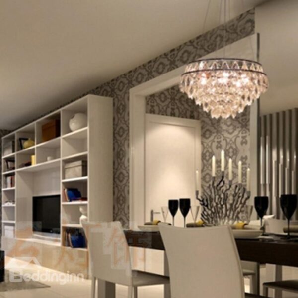 Tempting Chrome Metal K9 Crystal Pendant Light