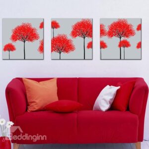 New Arrival Lovely Trees With Red Leaves Canvas Wall Prints