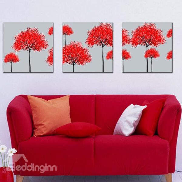 New Arrival Lovely Trees With Red Leaves Canvas Wall Prints
