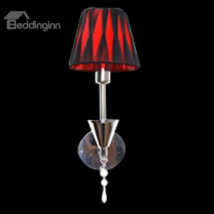 New Arrival Stunning Modern Metal Crystal Fabric Shade 1 Light Wall Light