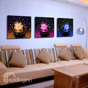 New Arrival Fragrant Flowers And Water Drop Canvas Wall Prints
