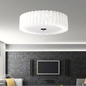 Fantastic Charming White Metal PVC Shade Flush Mount