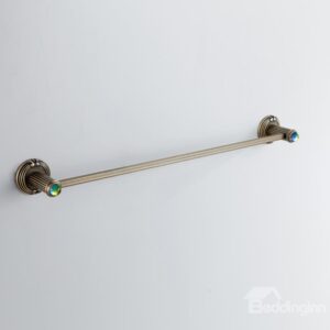 Antique Colorful Crystal Decorated Bronze Finish Brass Single Towel Bar
