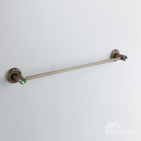 Antique Colorful Crystal Decorated Bronze Finish Brass Single Towel Bar