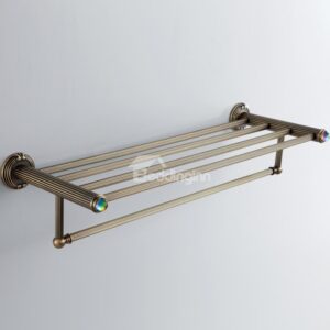 Modern Colorful Crystal Decorated Bronze Finish Brass Towel Rack