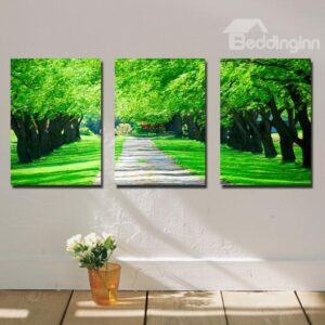 New Arrival Green Trees Along The Road Canvas Wall Prints