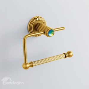 Colorful Crystal Decorated Ti-PAD Finish Brass Simple Toilet Paper Roll Holders Rack