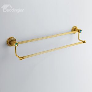 Colorful Crystal Decorated Ti-PAD Finish Brass Double Towel Bar
