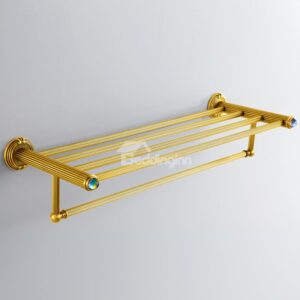 Colorful Crystal Decorated Ti-PAD Finish Brass Towel Rack