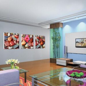 New Arrival Colorful Stones In the Water And Delicate Flower Canvas Wall Prints