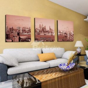 New Arrival Modern City With Buildings Surrounded Canvas Wall Prints