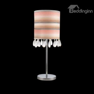 New Arrival Stunning Metal Crystal Fabric Shade 1 Light Lamp