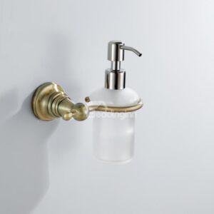 Simple Round Style Antique Golden Brass Soap Dispenser
