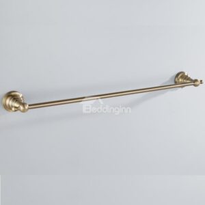 Simple Round Style Antique Golden Brass Towel Bar