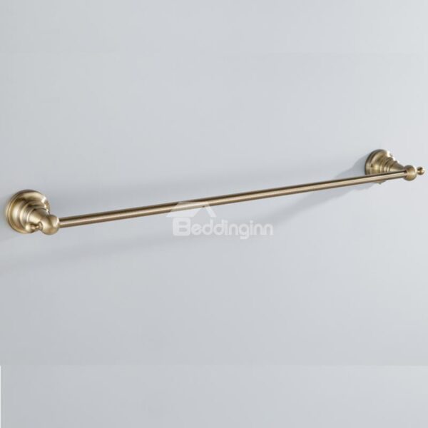 Simple Round Style Antique Golden Brass Towel Bar