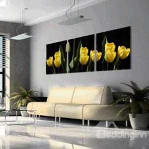 New Arrival Pure Yellow Tulip Canvas Wall Prints