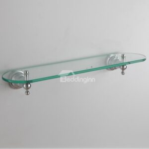 Chrome Finish Solid Brass Wall Mount with Satin Glass