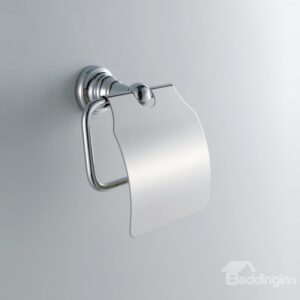 Contemporary Wall Mount Silver Chrome Finish Solid Brass Toilet Roll Holder