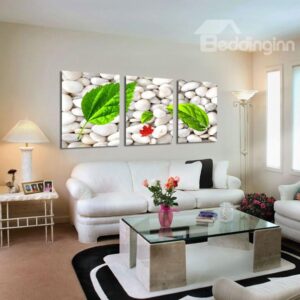 New Arrival Cobblestone And Green Leaves Canvas Wall Prints