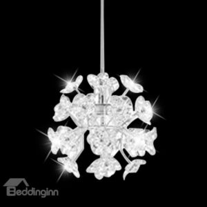 Fancy Acrylic Floral Metal Top-suching Disk 1 Light Pendant
