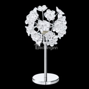 Charming Acrylic Floral Metal Base 1 Light Lamp