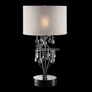 Enticing Crystal Fabric Shade 1 Light Lamp