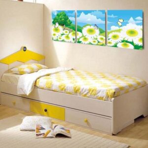 New Arrival Butterfly Flying Over Sunflowers and Blue Sky Canvas Wall Prints