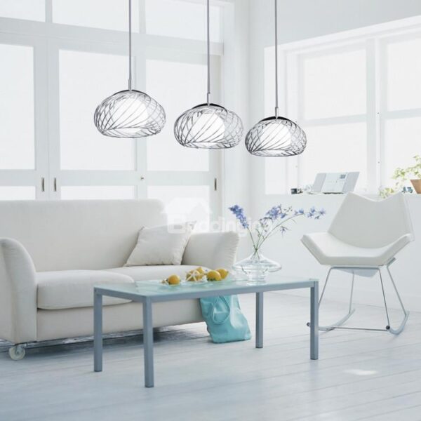 Amazing Net Metal Glass Shade 3 Lights Pendant
