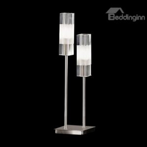 Fashionable Shining Metal Glass Shade 2 Lights Lamp