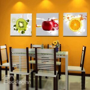 New Arrival Apple Orange and Kiwi Canvas Wall Prints