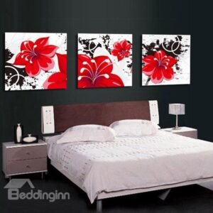 New Arrival Blooming Red Flowers Canvas Wall Prints