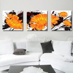 New Arrival Delicate Orange Flowers Canvas Wall Prints