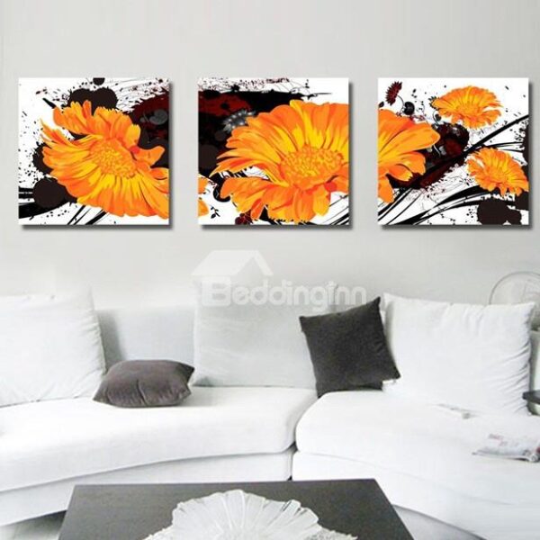 New Arrival Delicate Orange Flowers Canvas Wall Prints