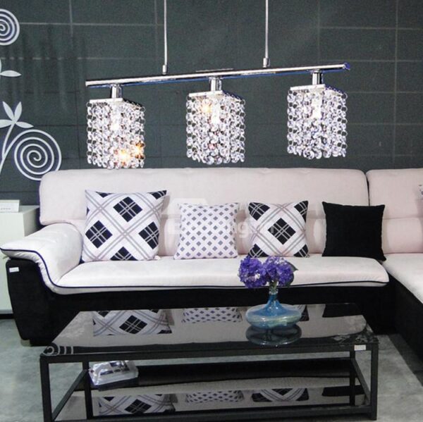 25w Fashionble Metal Crystal Shade 3 Lights Pendant