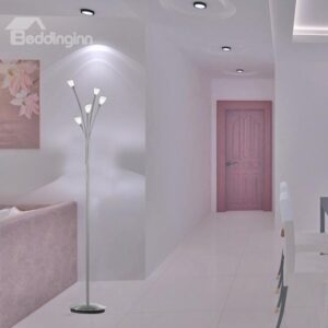 New Style Hot Selling Charming Metal Crystal Shade 5 Lights Floor Lamp