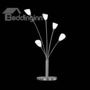 New Style Hot Selling Blooming Flower-Shaped Metal Crystal Shade 5 Lights Lamp