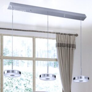 Modern Simple Style Round Metal Crystal Shade 3 Lights Pendant