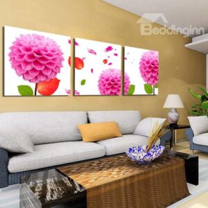 New Arrival Bright Pink Flowers Blossom Canvas Wall Prints