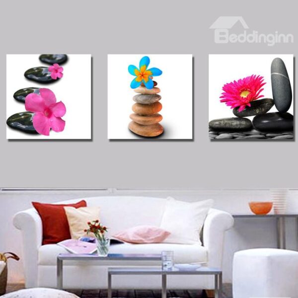 New Arrival Colorful Flowers on Stone Canvas Wall Prints