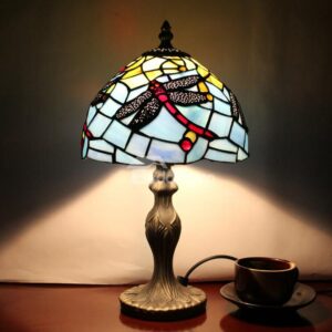 Tiffany Style Dragonfly Pattern Stained Glass Table Lamp