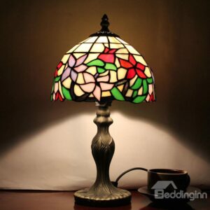 Tiffany Style Floral Pattern Stained Glass Table Lamp