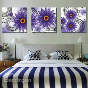 New Arrival Shiny Purple Flowers Blossom Canvas Wall Prints