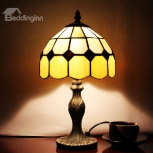 Gorgeous Tiffany Style Pattern Resin Stained Glass Table Lamp