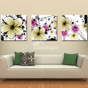 New Arrival Blooming Yellow and Purple Flowers Canvas Wall Prints