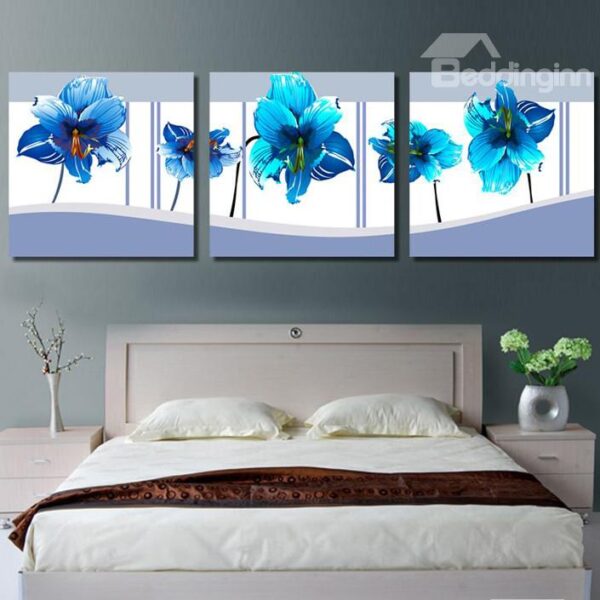 New Arrival Gorgeous Blue Flowers Blossom Canvas Wall Prints