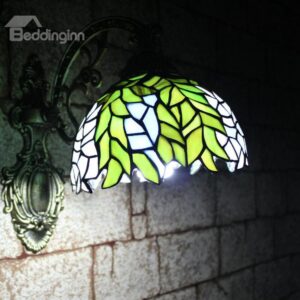 Amazing Tiffany Style Leaves Pattern Stained Glass Wall Light