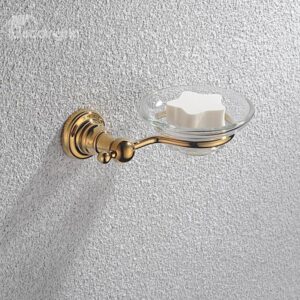 Contemporary Ti-PVD Finish Bathroom Accessories Brass Dish Stand