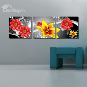 New Arrival Red and Yellow Blooming Flowers Canvas Wall Prints