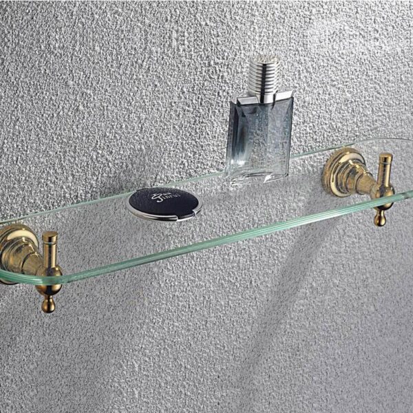 Ti-PVD Finish Bathroom Accessories Shelf Glass Satin