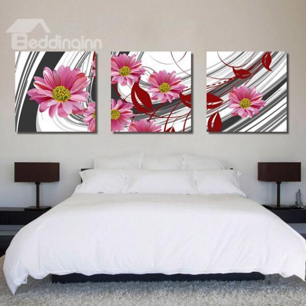New Arrival Pink Flowers Toward Sunshine Canvas Wall Prints